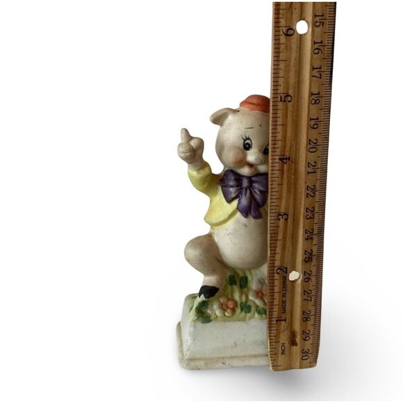 Vintage Enesco Hand Painted Pig Figurine, 1980's - Picture 5 of 5